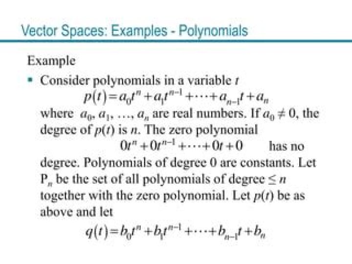 Are polynomials vector spaces?