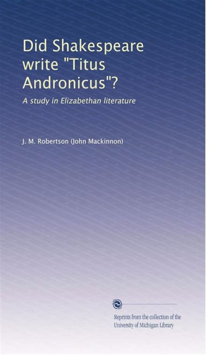 Did shakespeare write titus andronicus?
