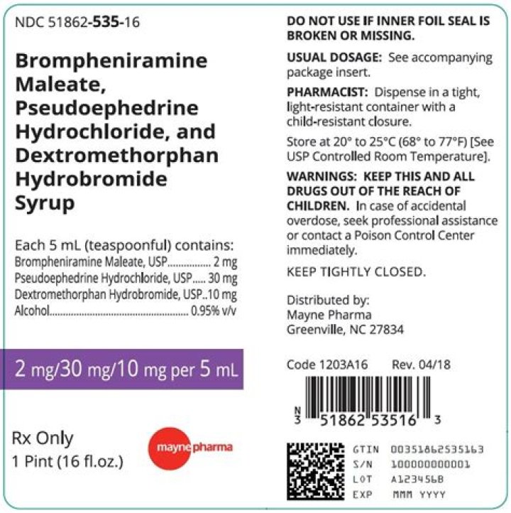 Does bromphen/pseudo/dextro hbr syrup?