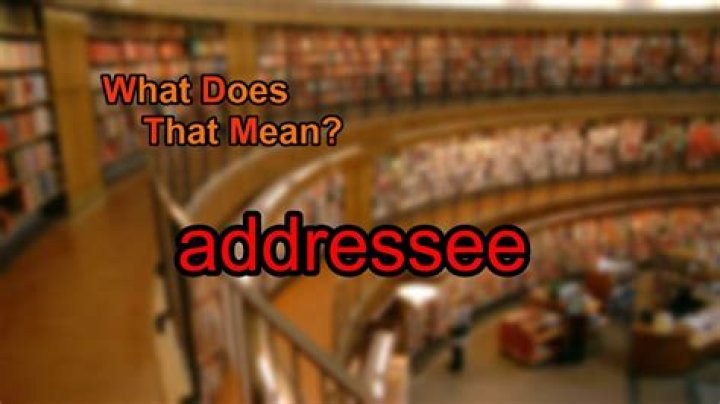 Does the word addressee mean?