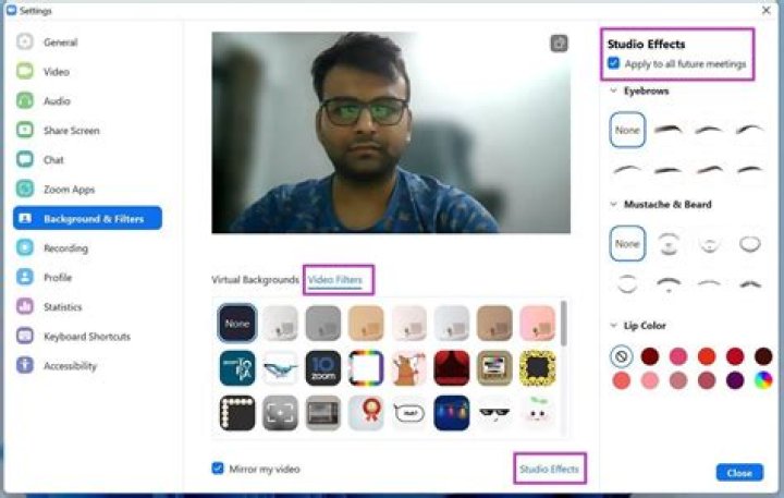 Does zoom have filters?