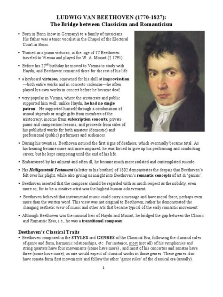 How did beethoven bridge classicism and romanticism?