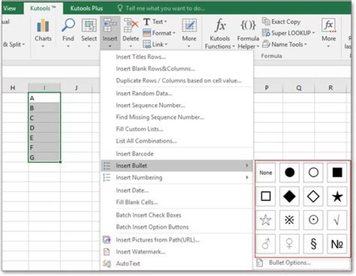 How do i create a bulleted list in excel cell?