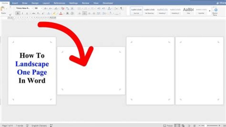 In word how to make one page landscape?