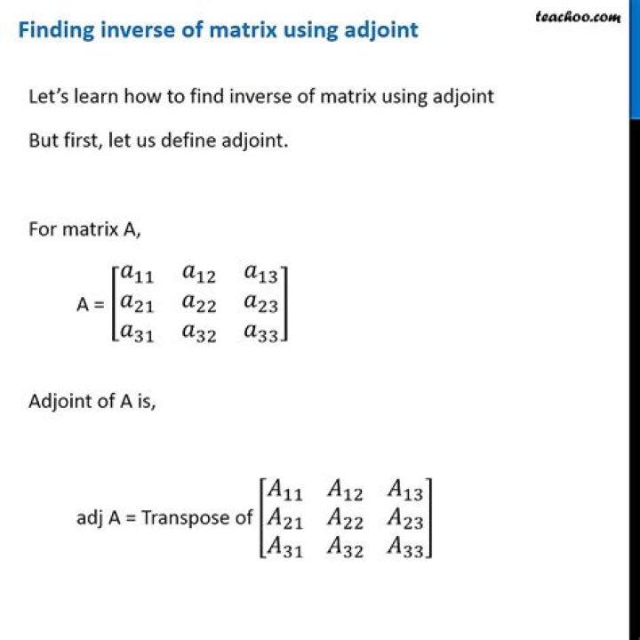 Inverse matrix in adjoint?