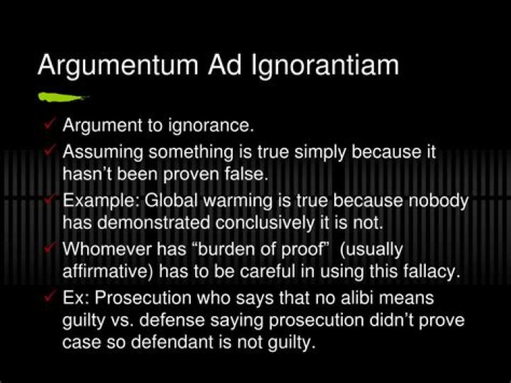 Is argumentum ad ignorantiam?