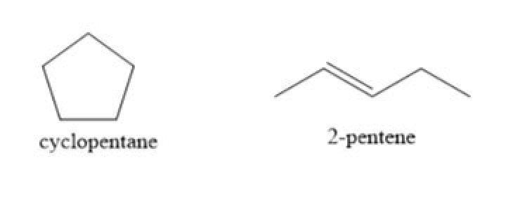 Is cyclopentane an isomer of pentene?