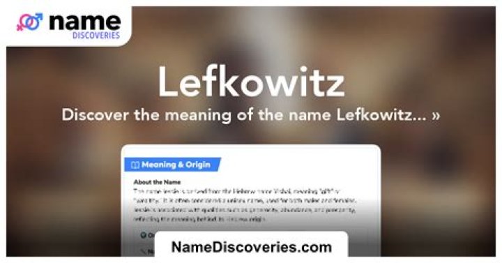 Is lefkowitz a jewish name?