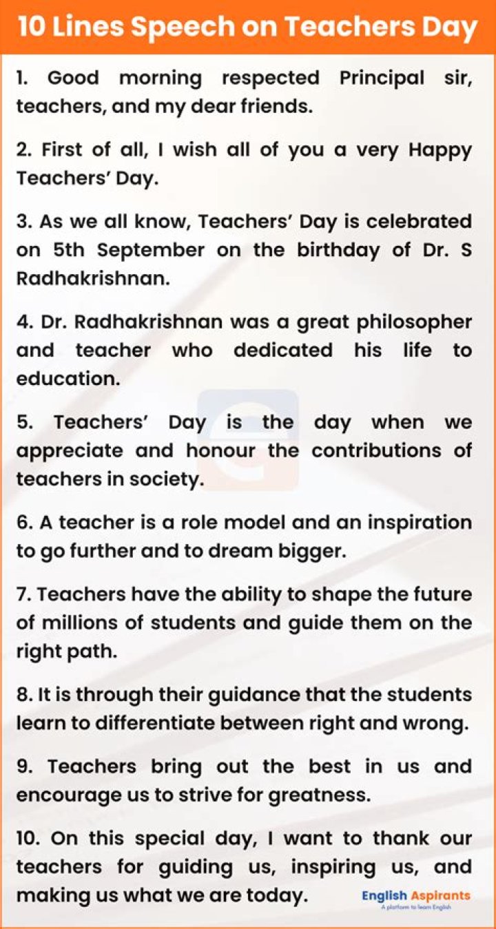 On teachers day speech?