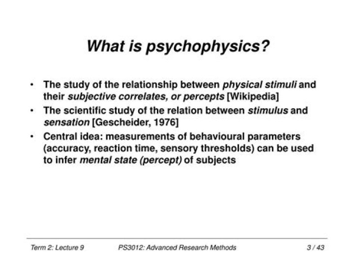 What are psychophysical methods?