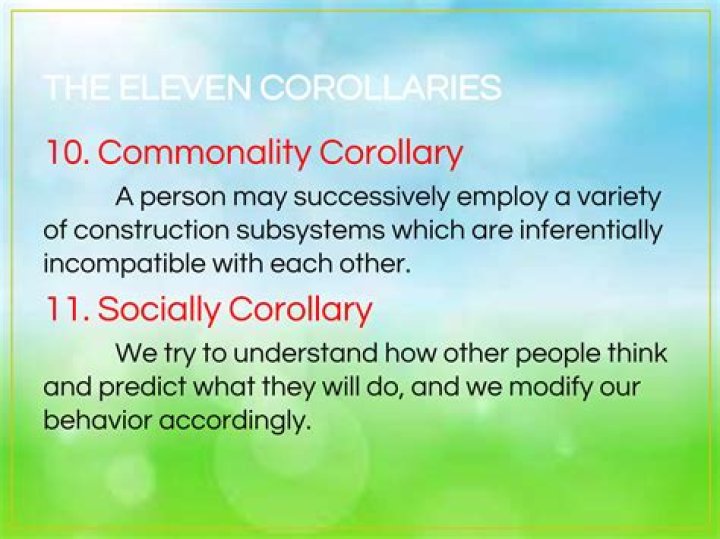 What are the eleven (11) supporting corollaries?