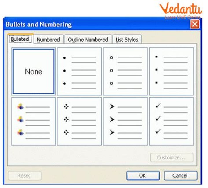 What is bulleting and numbering?
