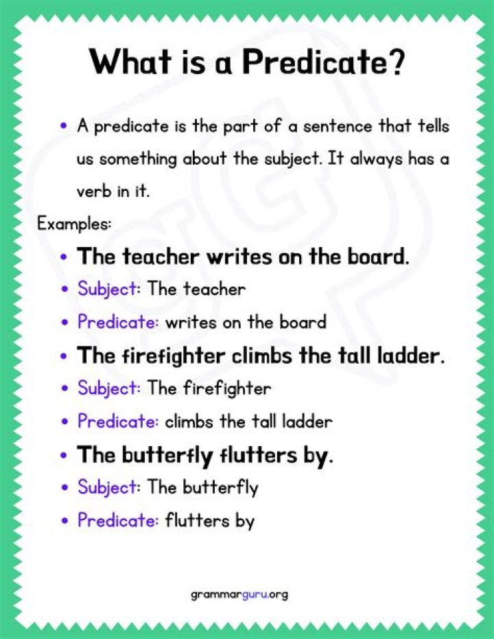 What is predicate with examples?