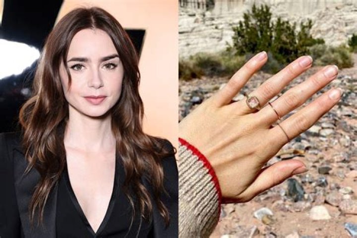 What stone is lily collins engagement ring?