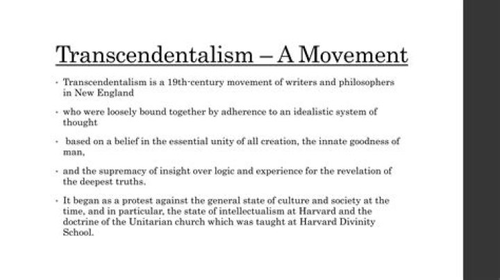 What was the transcendentalism movement?