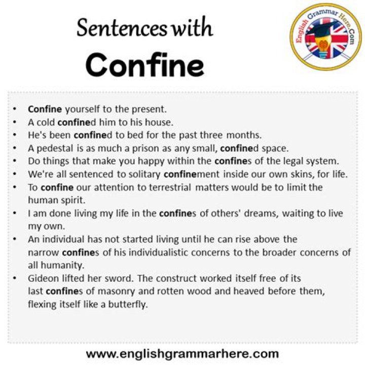 Whats a sentence for confine?