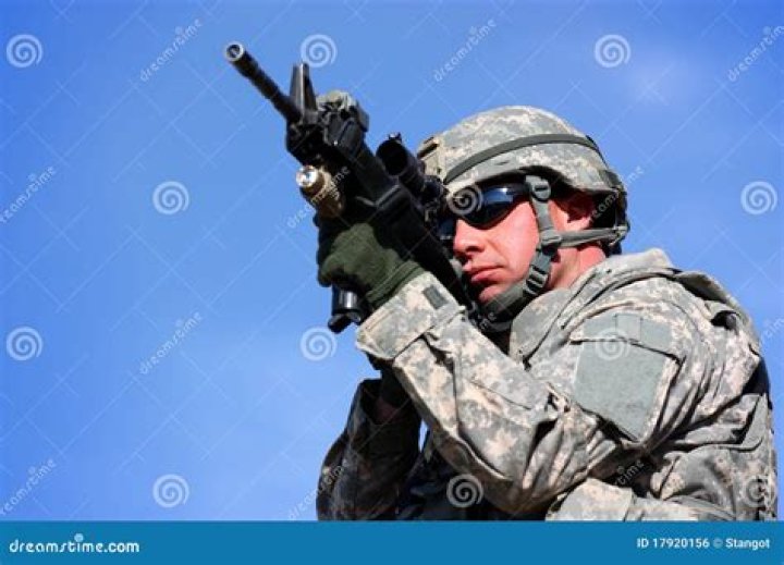 Whats uniform soldier aiming?