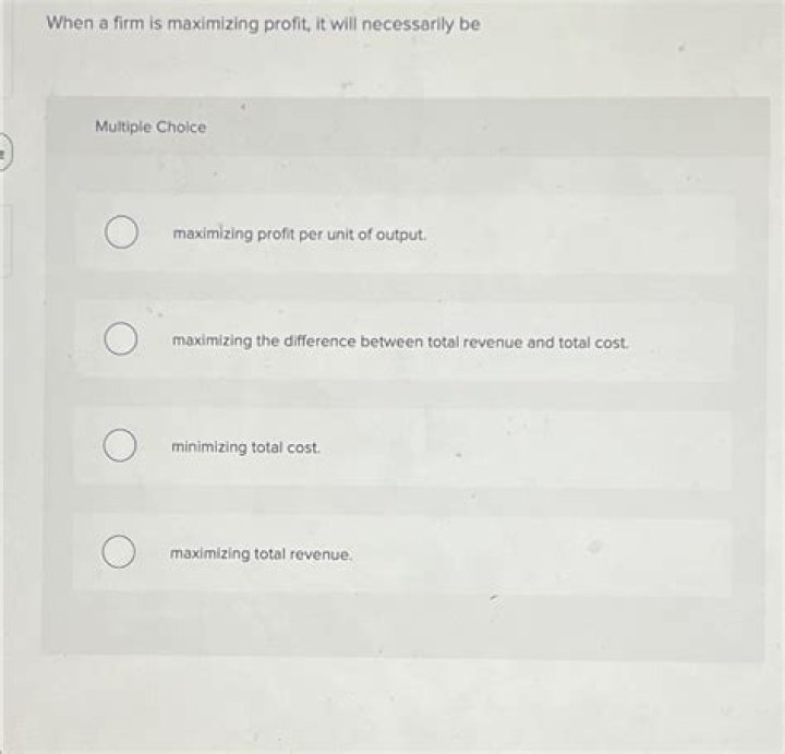 When a firm is maximizing profit it will necessarily be?
