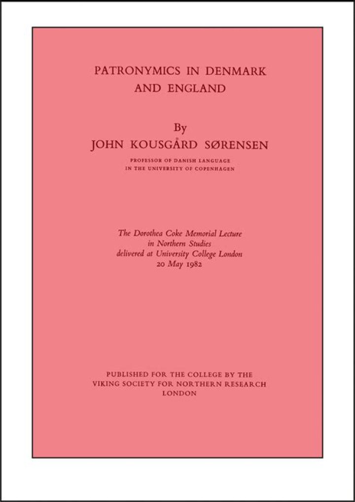 When did denmark stop using patronymics?