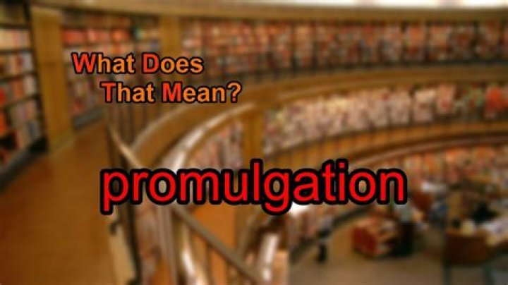When does promulgation mean?