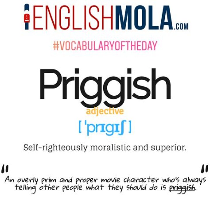 Where does the word priggish come from?