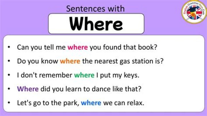 Where in a sentence example?