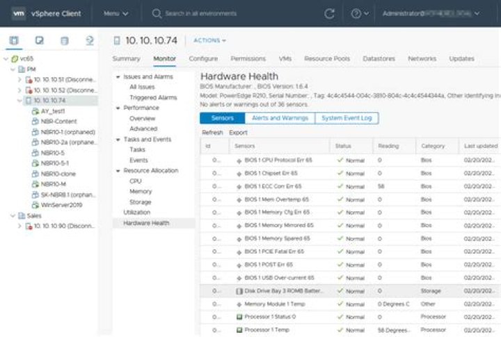 Where is vsphere client service health viewed?