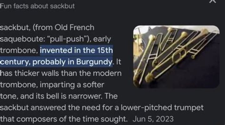 Where was sackbut invented?