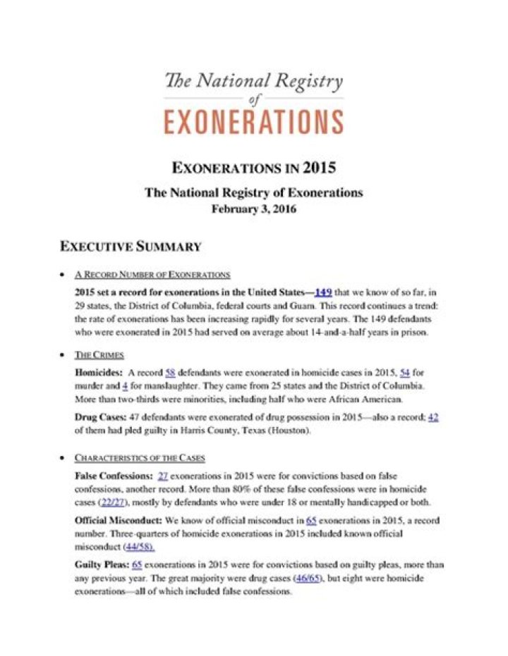 Which of the following are functions of the national registry of exonerations?