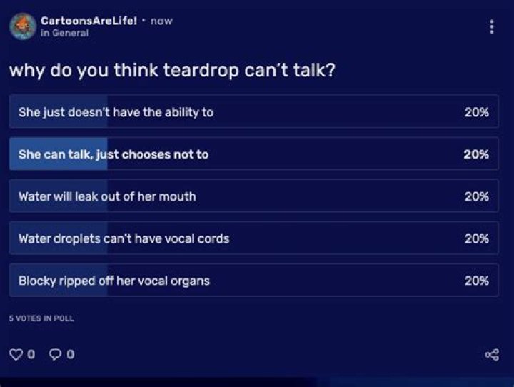 Why doesn't teardrop talk?