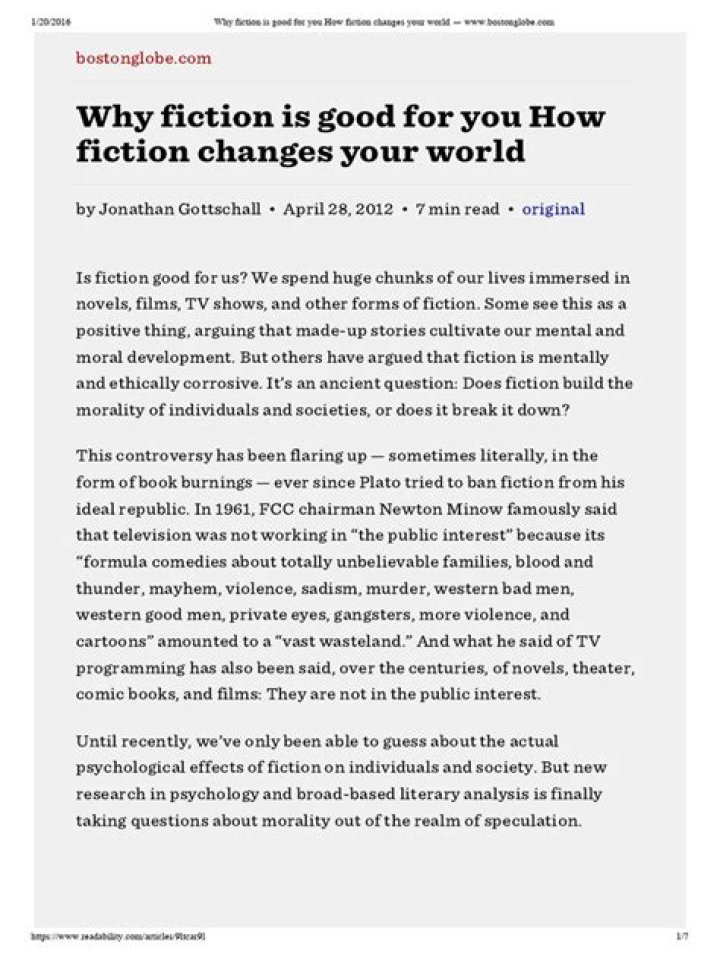 Why realistic fiction is good?